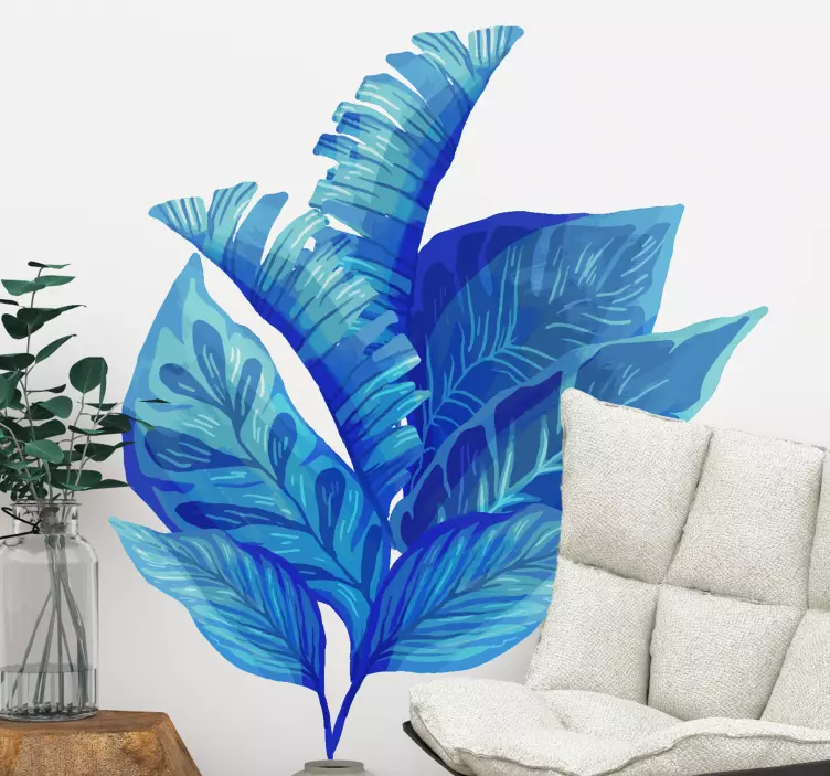 Vinilo plantas monstera azul clásico - TenVinilo