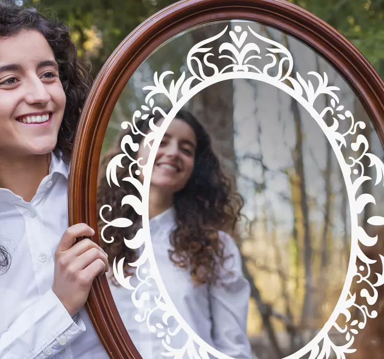 Vinilo adhesivo decorativa de borde del espejo - TenVinilo