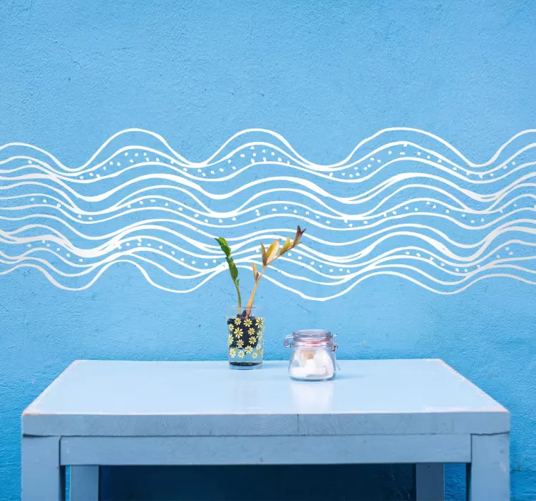 Vinilo decorativo abstracto oleaje - TenVinilo
