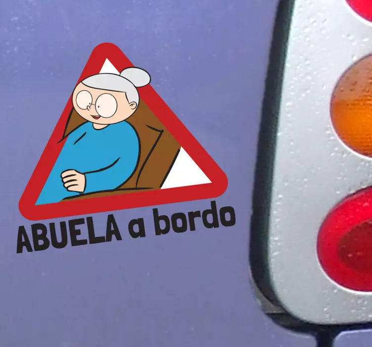 Vinilo decorativo abuela a bordo - TenVinilo