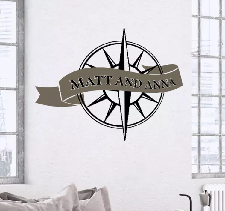 Vinilo decorativo boda brújula - TenVinilo