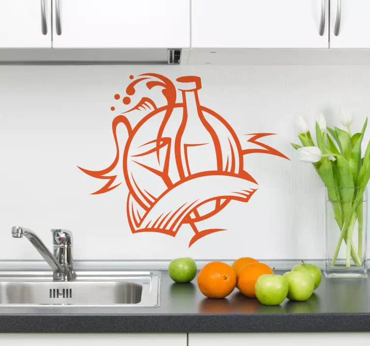 Vinilo decorativo botella de vino - TenVinilo