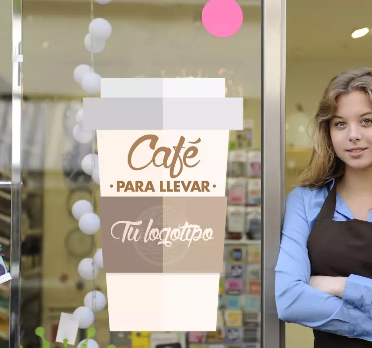 Vinilo decorativo café para llevar - TenVinilo