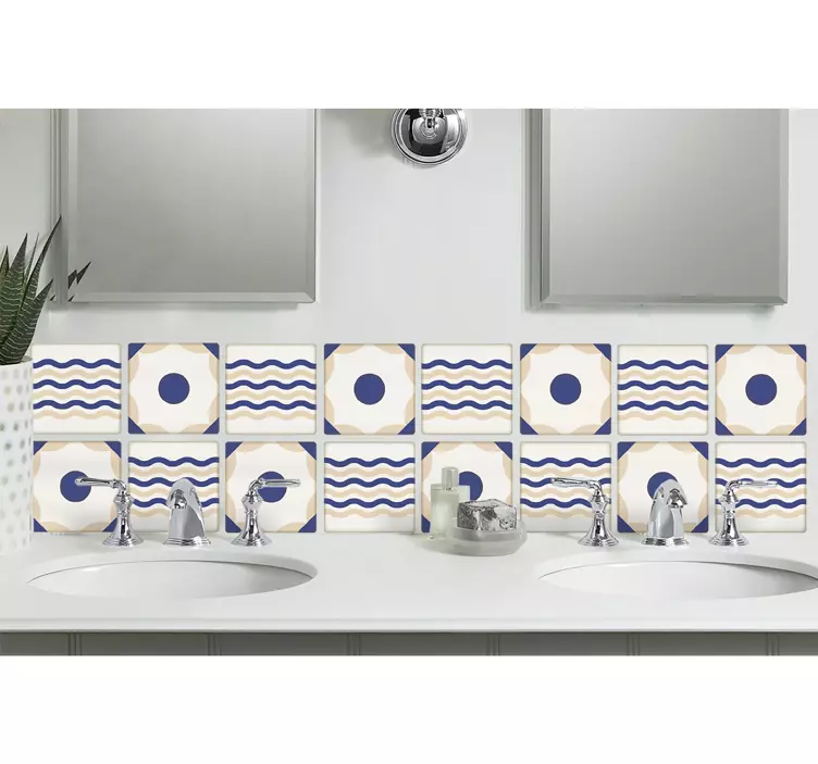 Azulejos adhesivos olas mar - TenVinilo