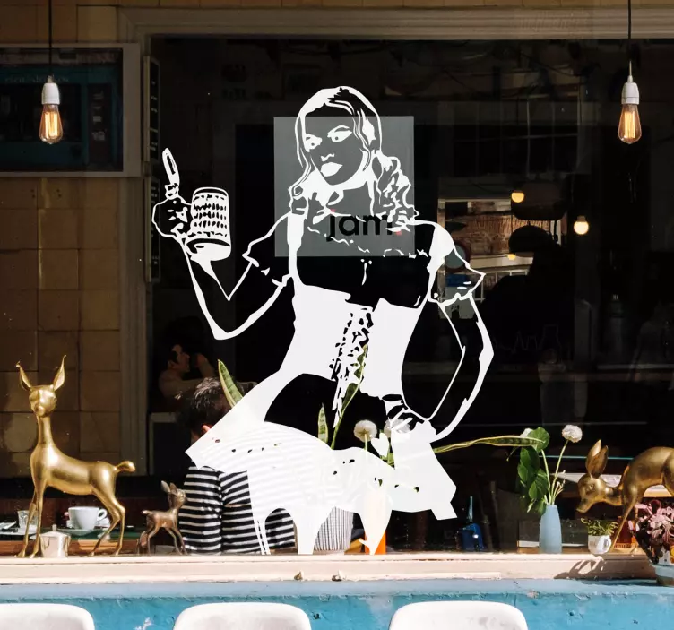 Vinilo decorativo chica cerveza - TenVinilo