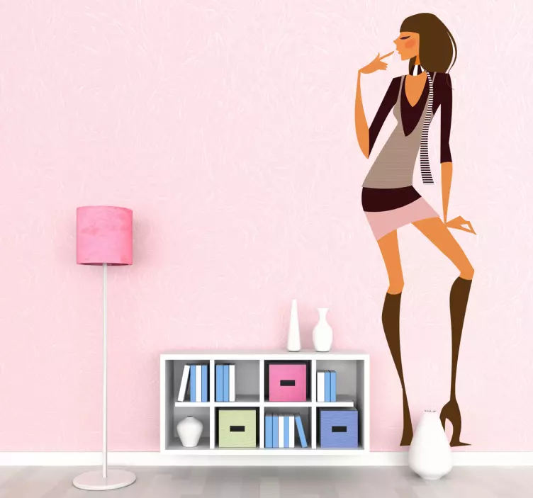 Vinilo decorativo chica trendy estilizada - TenVinilo