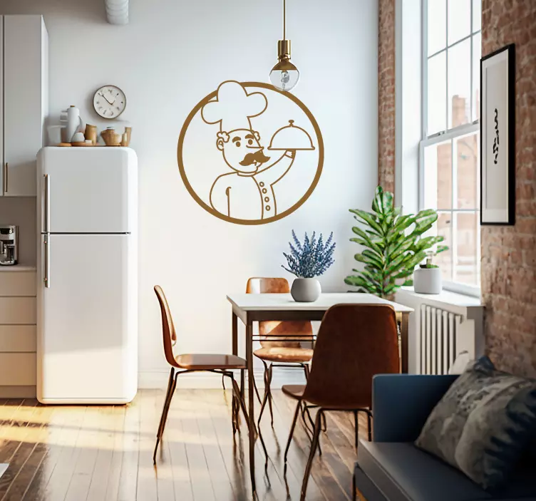 Vinilo cocina dibujo de chefDibujo de chef - TenVinilo