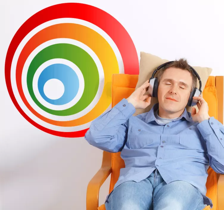 Vinilo decorativo concentricos color - TenVinilo