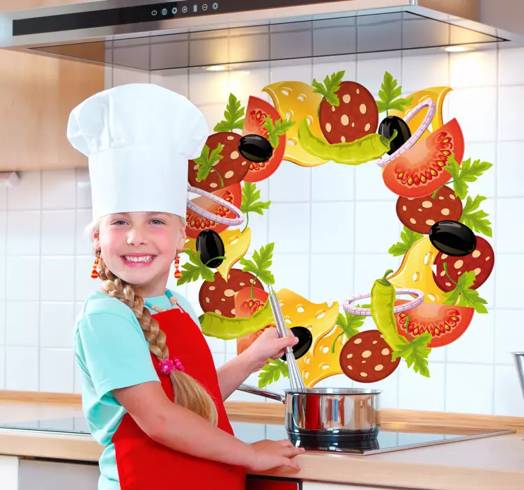 Vinilo decorativo corona de comida - TenVinilo