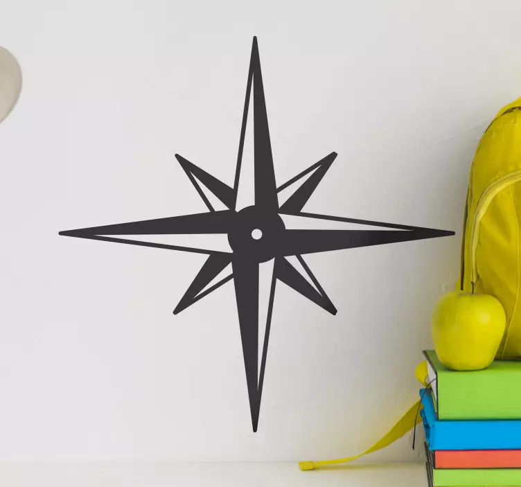 Vinilo pared de brújula estilo vintage - TenVinilo