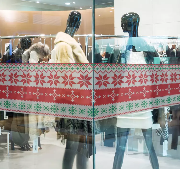 Vinilo decorativo escaparate patrón navidad - TenVinilo