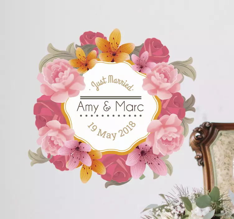 Vinilo decorativo floral frame - TenVinilo