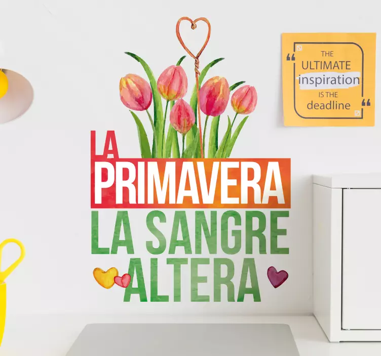 Vinilo pared flores refrán popular primavera - TenVinilo