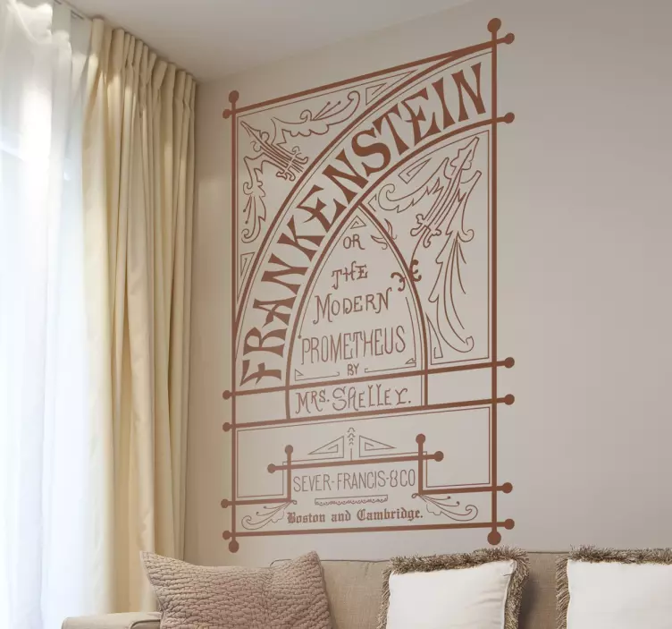 Vinilo decorativo Frankenstein libro - TenVinilo