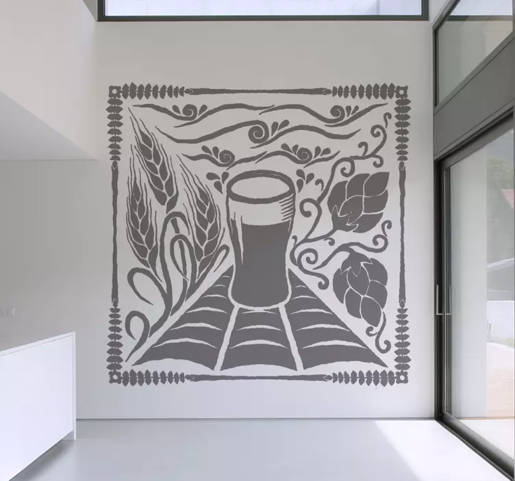 Vinilo decorativo grabado cerveza - TenVinilo