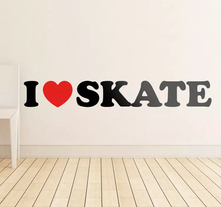 Vinilo decorativo I love skate - TenVinilo