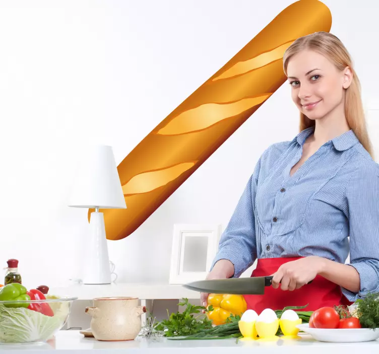 Vinilo decorativo ilustración barra pan - TenVinilo