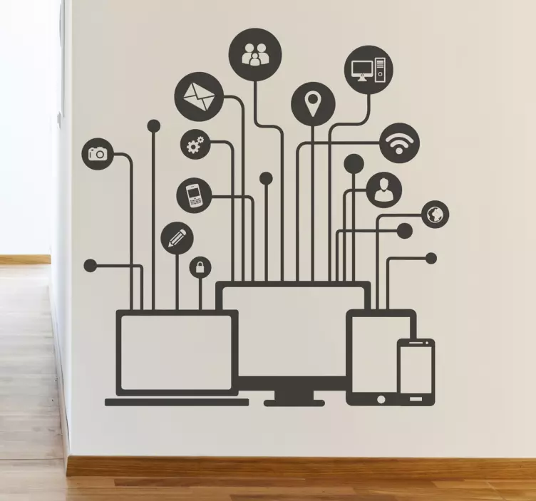 Vinilo decorativo ilustración media - TenVinilo