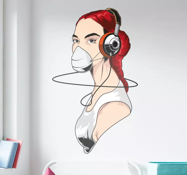 Vinilo decorativo love music girl - TenVinilo