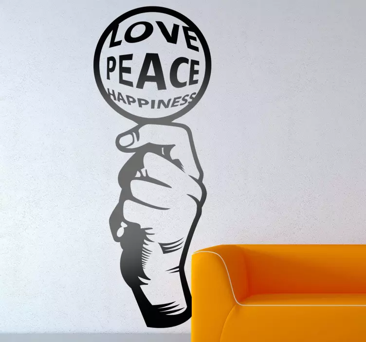 Vinilo decorativo love peace happiness - TenVinilo