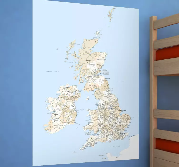 Vinilo decorativo mapa Gran Bretaña - TenVinilo