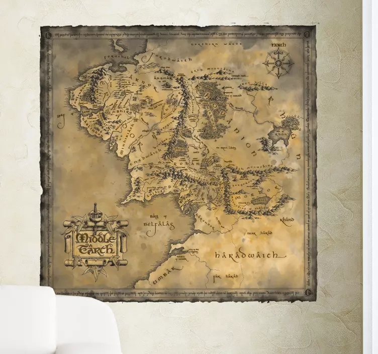 Vinilo mapamundi decorativo mapa tierra media - TenVinilo