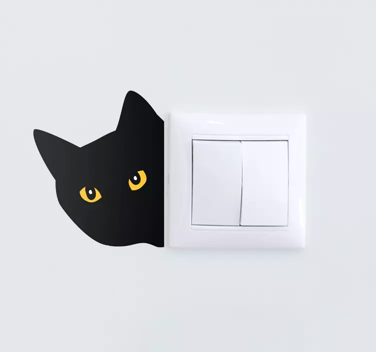 Pegatina personalizada mascota Gato furtivo interruptor de luz - TenVinilo