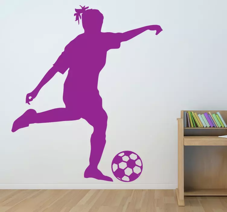 Vinilo decorativo mujer futbolista - TenVinilo