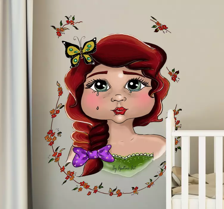 Vinilo decorativo niña lágrima ojo - TenVinilo