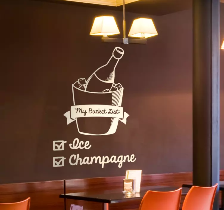 Vinilo para bares botella de champán - TenVinilo