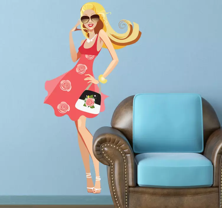 Vinilo decorativo rubia modelo - TenVinilo