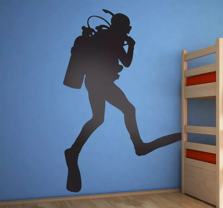 Vinilo decorativo silueta submarinista - TenVinilo