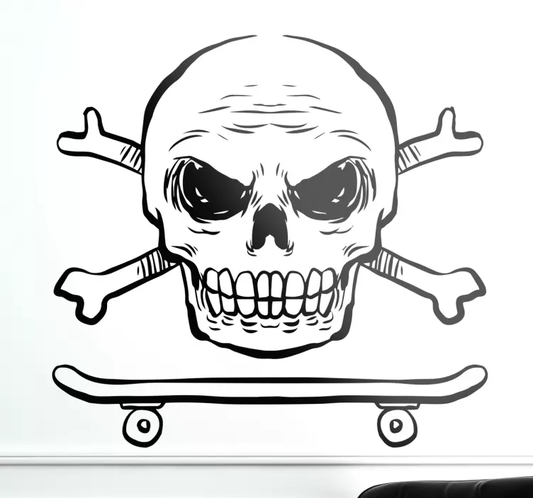 Vinilo decorativo skate calavera - TenVinilo