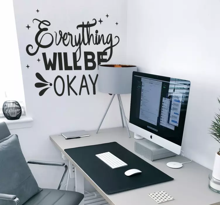 Vinilo pared superación personal Todo estar bien - TenVinilo