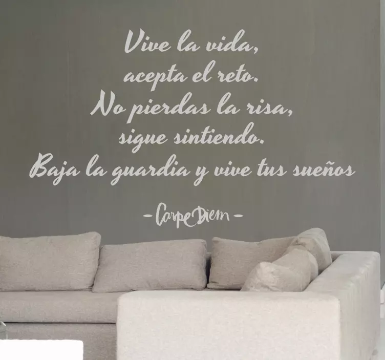 Vinilo decorativo texto carpe diem - TenVinilo