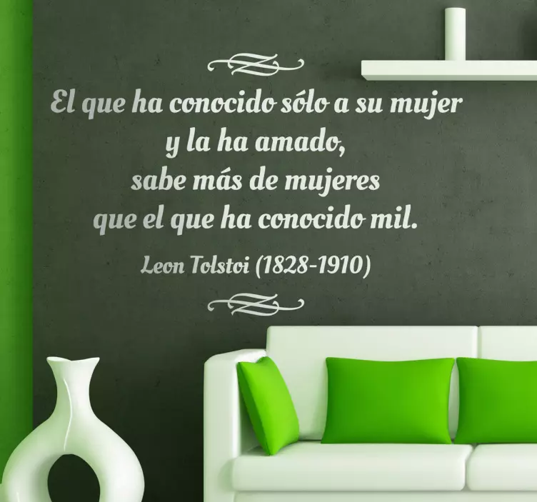 Vinilo decorativo texto Tolstoi - TenVinilo