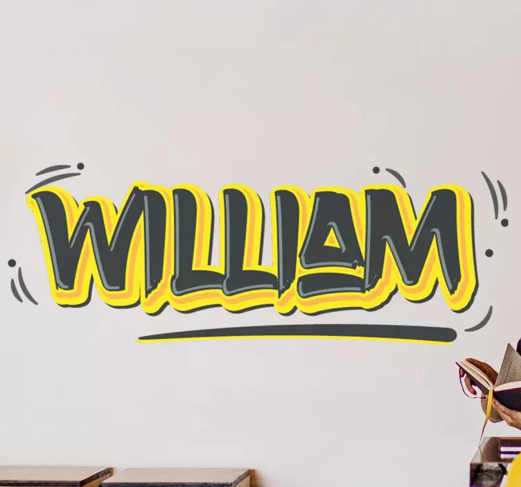 Vinilo urban Nombre personalizado graffiti amarillo - TenVinilo