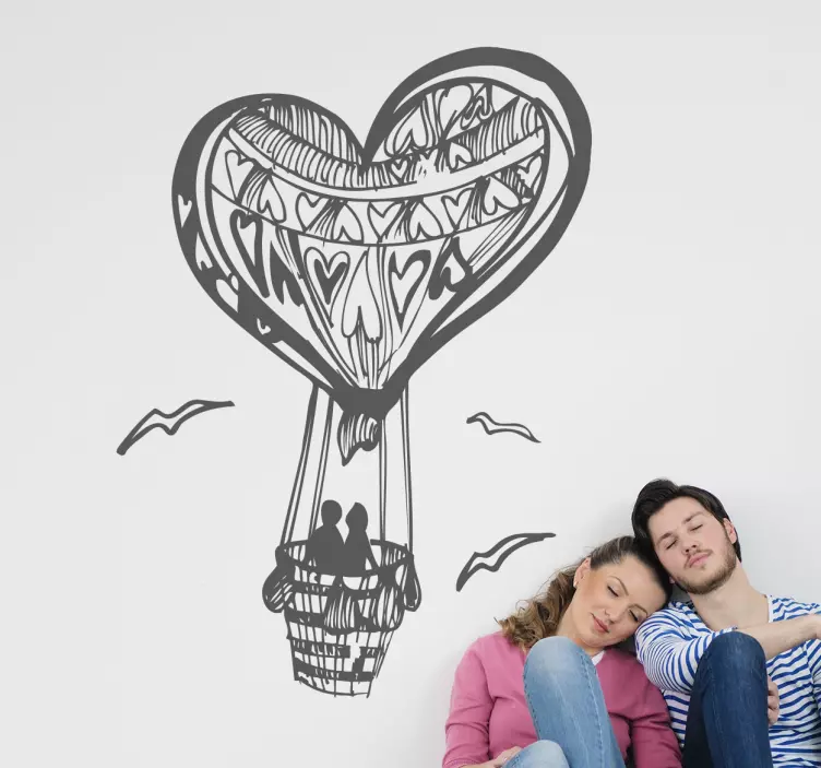 Vinilo decorativo viaje en globo - TenVinilo