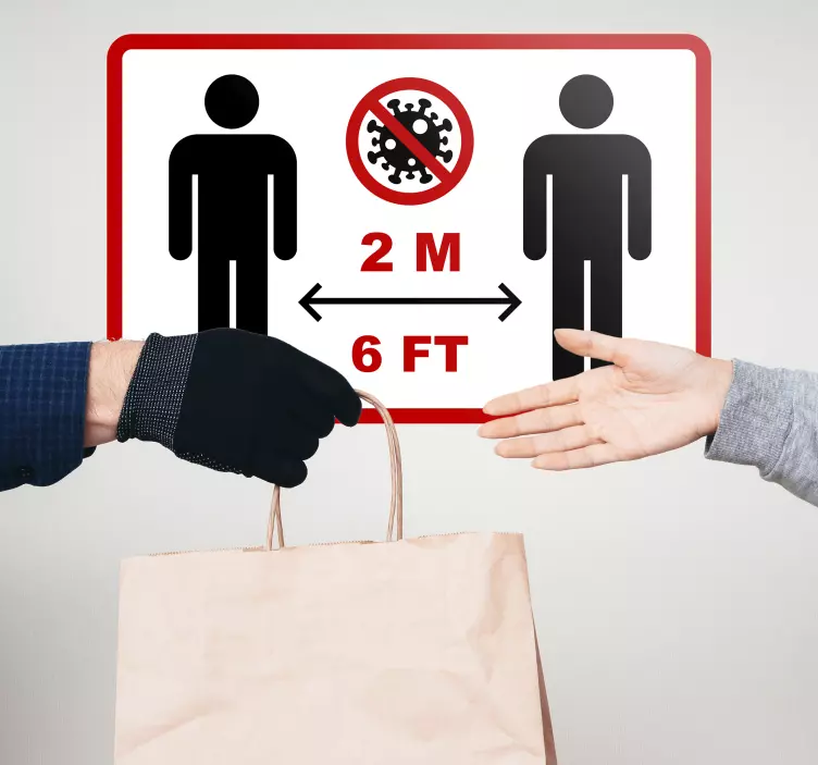 Pegatina distancia seguridad 2 metros - TenVinilo