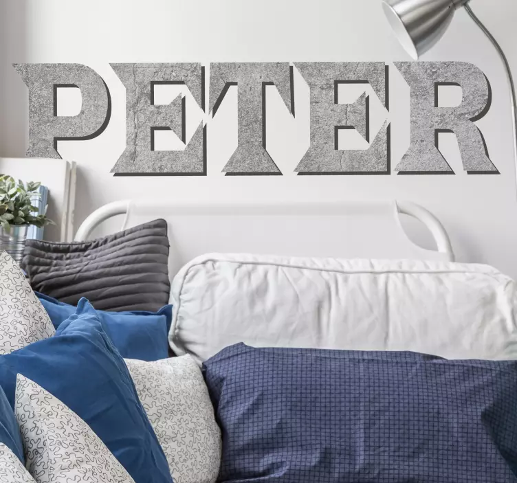 Vinilo adhesivo personalizable efecto concreto nombre - TenVinilo