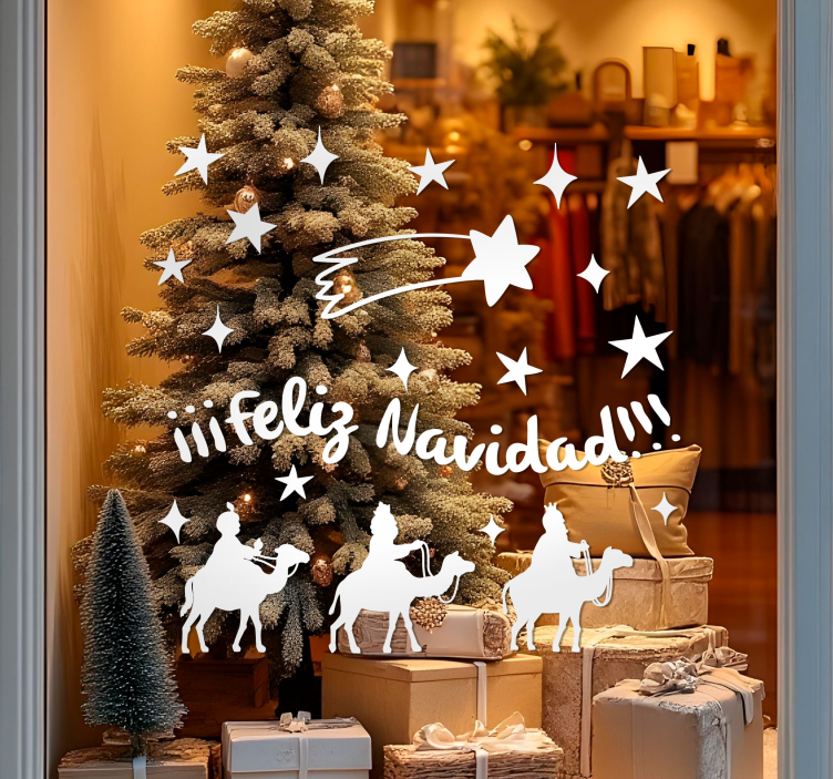 Vinilo escaparate reyes magos de oriente - TenVinilo