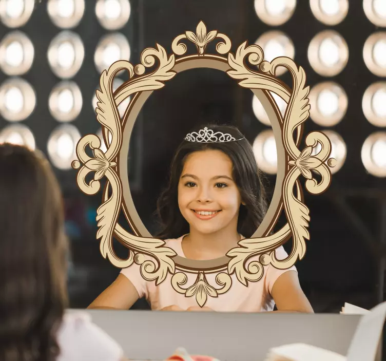 Vinilo adhesivo de espejo de marco ovalado vintage - TenVinilo