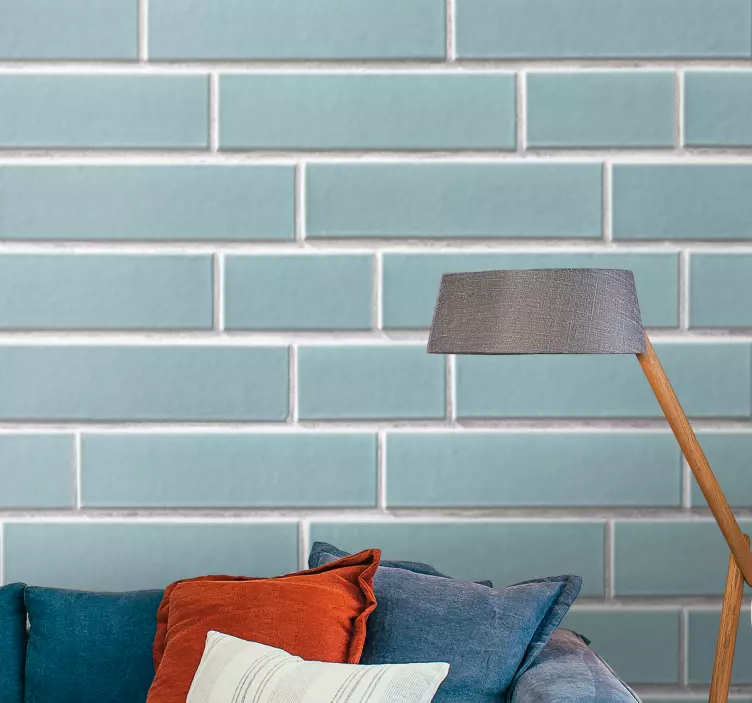 Vinilo estampado decorativo Patrón de ladrillos azul claro - TenVinilo