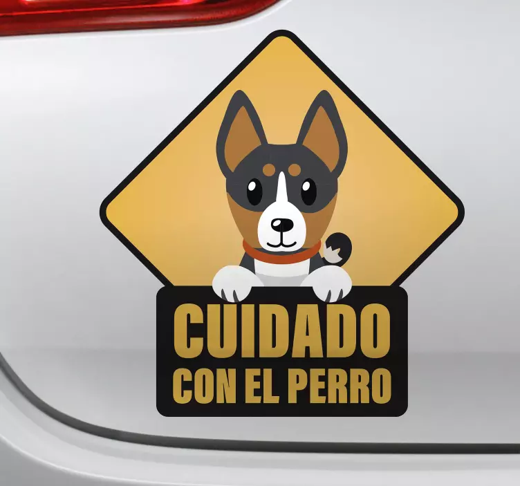 Pegatina perro frase cuidado con el perro - TenVinilo