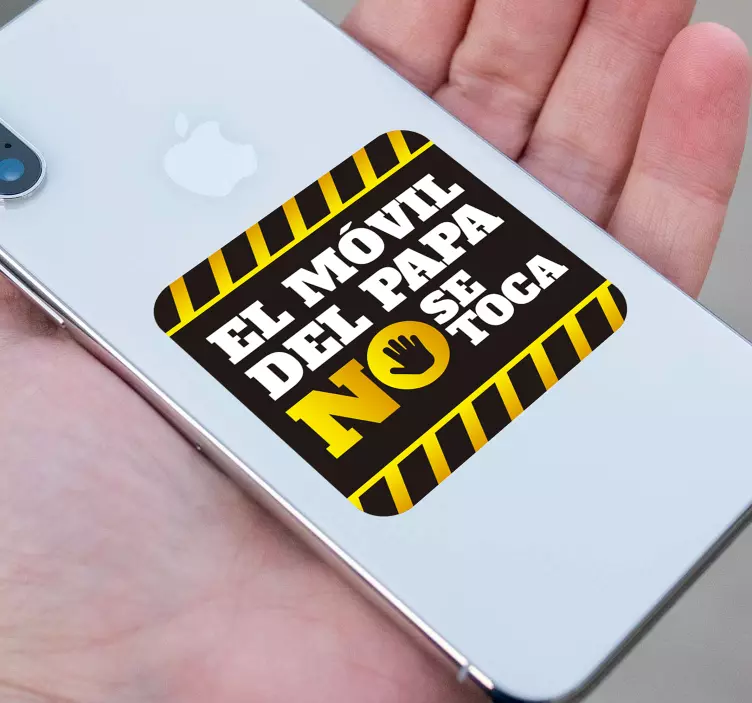 Vinilo frase iPhone el movil de papa no se toca - TenVinilo
