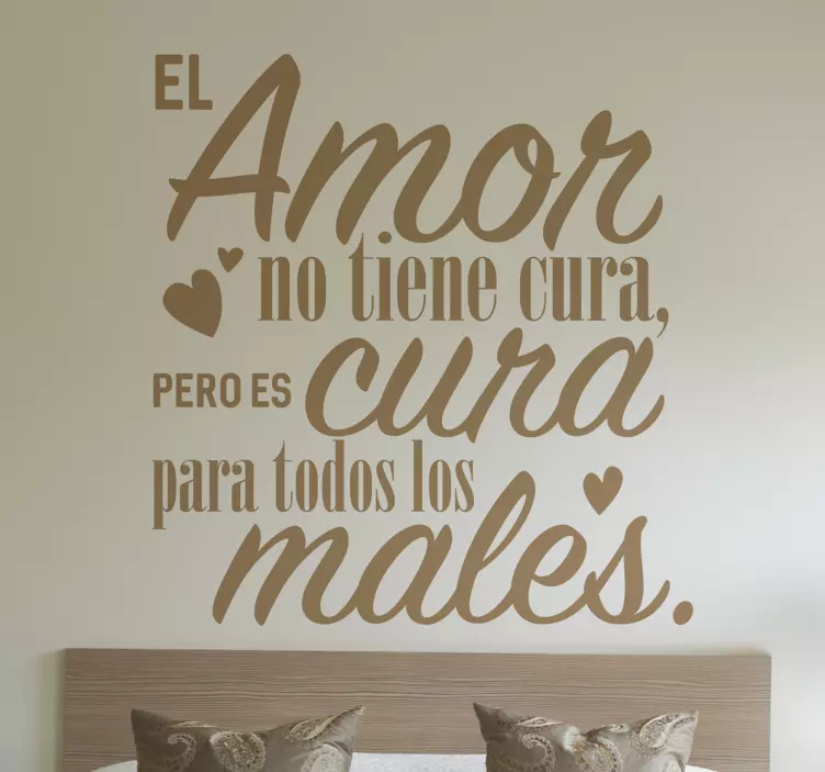 Vinilo frases de amor cura males - TenVinilo