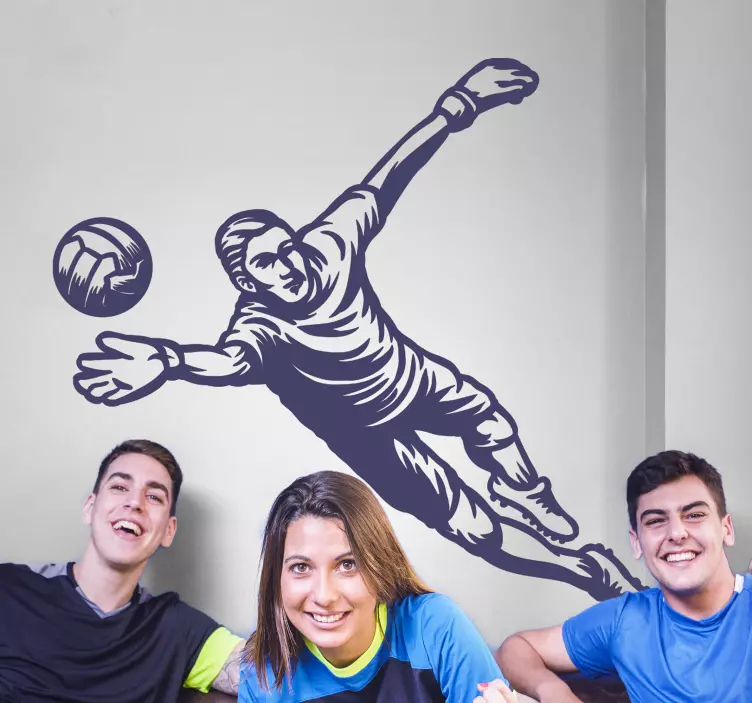 Vinilo fútbol acción de buceo del portero - TenVinilo