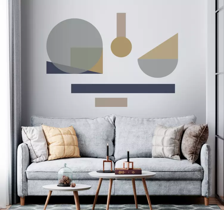 Vinilo geométrico composición geométrica abstracta - TenVinilo