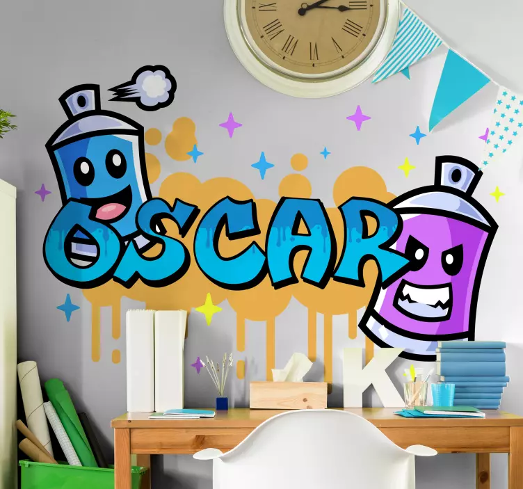 Vinilo graffiti botes espray pintura - TenVinilo