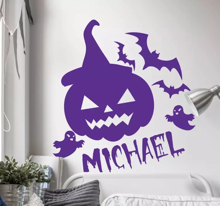 Pegatina personalizable de Halloween - TenVinilo